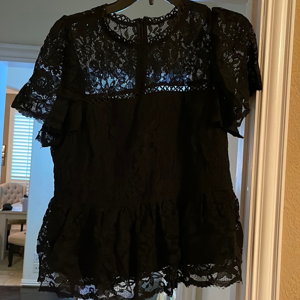 Lace top with zip up closure